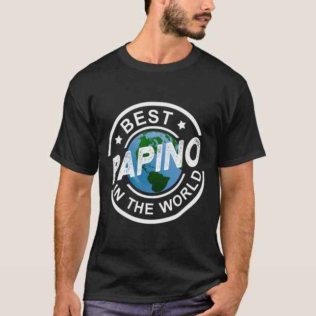 T-shirt Meilleur Papino Dans Le Monde Daddy Italien (Devant)