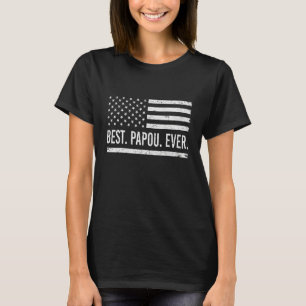 T-shirt Meilleur Papou Homme Ever Drapeau Américain Papou