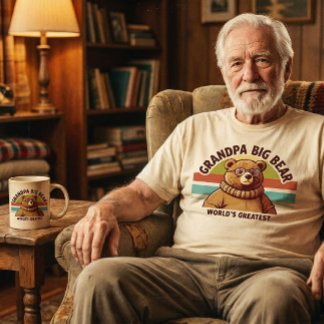 T-shirt Meilleur Papy Ours Moderne et Rétro
