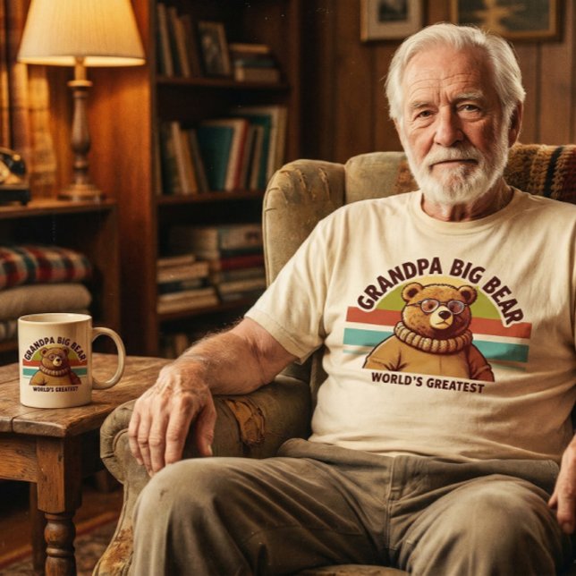 T-shirt Meilleur Papy Ours Moderne et Rétro  (Great Grandpa love you.)