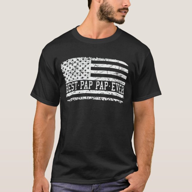 T-shirt Meilleur Papy Papy Jamais Drapeau américain Cadeau (Devant)