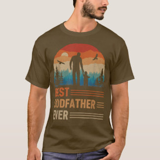 T-shirt Meilleur Parrain Jamais Hommes Rétro Décor Coucher