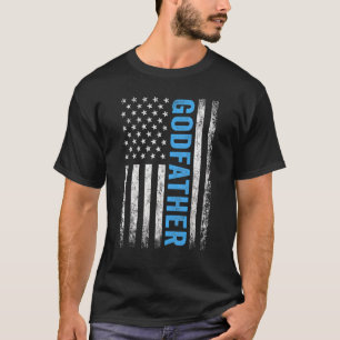 T-shirt Meilleur Parrain Mens Jamais Us Drapeau Américain