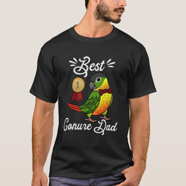 T-shirt Meilleur Parrot Papa I Jaune Côté Vert Jaune Conur (Devant)