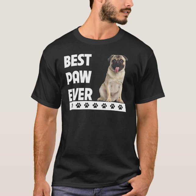 T-shirt Meilleur Paw Jamais Carlin Papa Fête des pères Chi (Devant)