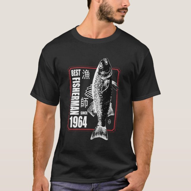 T-shirt Meilleur Pêcheur Depuis 1964 Pêche 59E Anniversair (Devant)