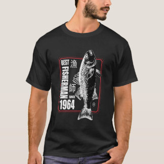 T-shirt Meilleur Pêcheur Depuis 1964 Pêche 59E Anniversair