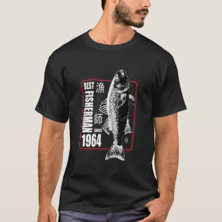 T-shirt Meilleur Pêcheur Depuis 1964 Pêche 59E Anniversair