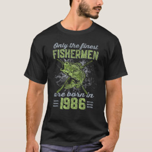 T-shirt Meilleur Pêcheur Né 1986 Basse à grande bouche 36t