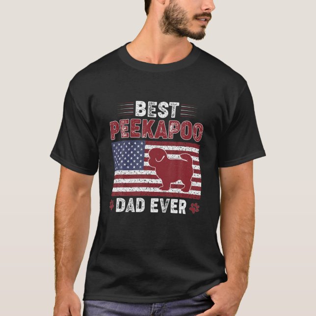 T-shirt Meilleur Peekapoodad jamais American Flag Chien Pa (Devant)