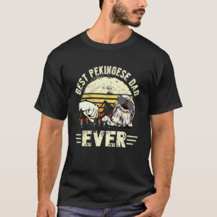 T-shirt Meilleur Pekingese Papa jamais Sunset Retro