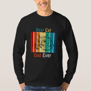 T-shirt Meilleur Père Chat Jamais Vintage Pour Fête des pè