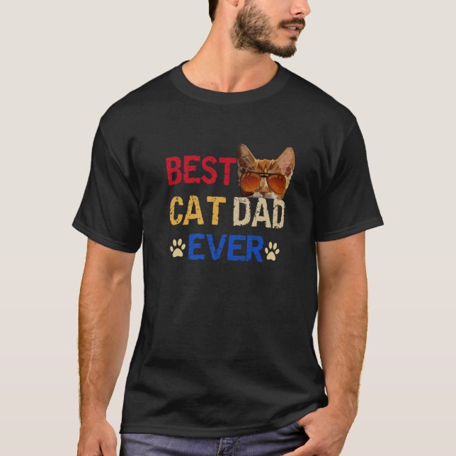 T-shirt Meilleur père de chat jamais (Devant)