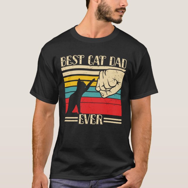 T-shirt Meilleur père de chat jamais (Devant)