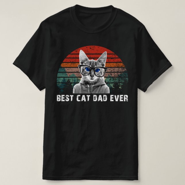 T-shirt Meilleur père de chat jamais (Design devant)