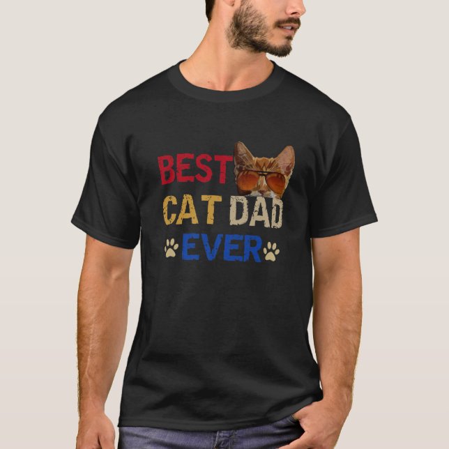 T-shirt Meilleur père de chat jamais (Devant)