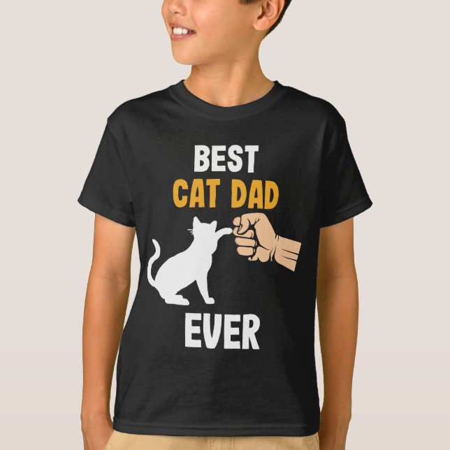 T-shirt Meilleur père de chat Jamais Kitten Parents Père a (Devant)