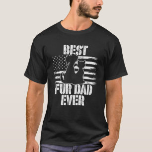 T-shirt Meilleur Père de fourrure Jamais Papa Usa Drapeau 