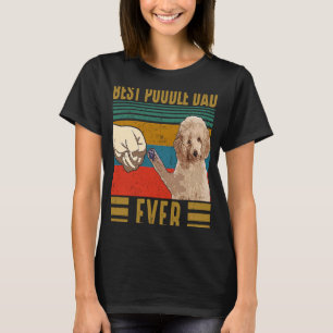 T-shirt Meilleur Père De Poodle Jamais Rétro Vintages Père