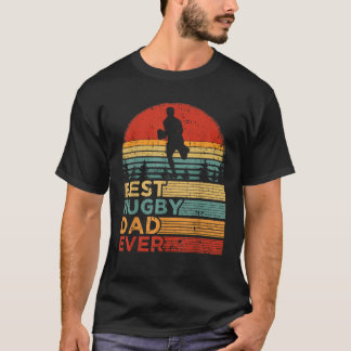 T-shirt Meilleur Père De Rugby Jamais Drôle Vintage De Rug
