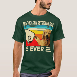 T-shirt Meilleur Père Doré Jamais Rétro Golden Retriever C