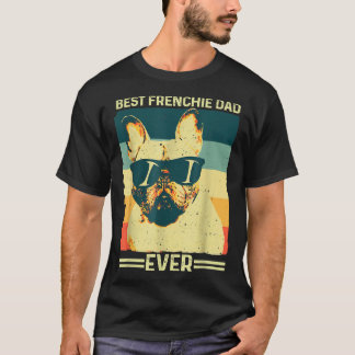 T-shirt Meilleur Père Français Jamais Rétro Français Bulld