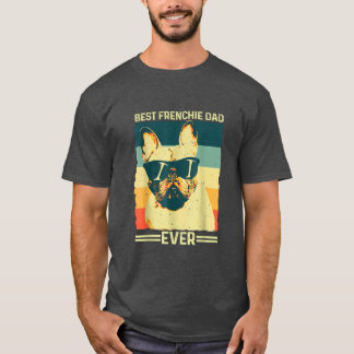 T-shirt Meilleur Père Français Jamais Rétro Français Bulld