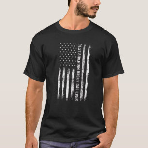 T-shirt Meilleur Père Husky Sibérien Jamais Chien Usa Drap