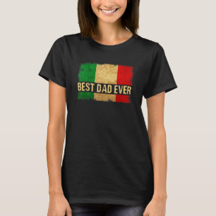T-shirt Meilleur père italien de tous les temps Drapeau de