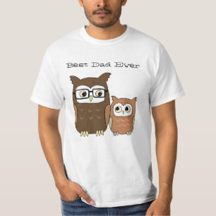 T-shirt Meilleur père jamais Owl père et enfant fête de