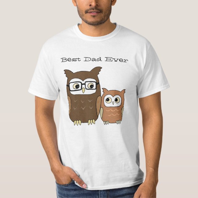 T-shirt Meilleur père jamais Owl père et enfant fête des p (Devant)
