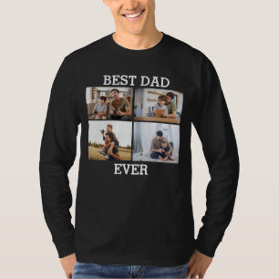 T-shirt Meilleur Père Jamais Père Papa Photo Collage Photo