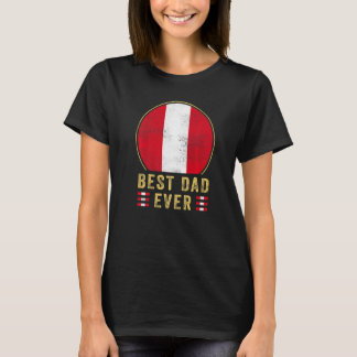 T-shirt Meilleur Père Jamais Père Péruvien Pays Pérou Fl