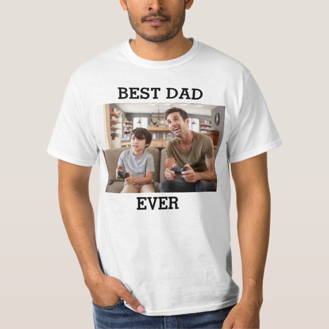 T-shirt Meilleur Père Jamais Photo Personnalisée Créer Vot (Devant)