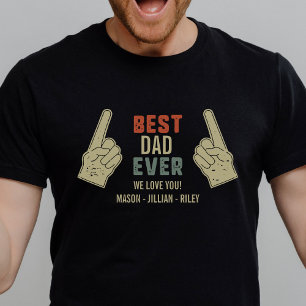 T-shirt Meilleur Père Jamais Pointeur Doigts Personnalisé