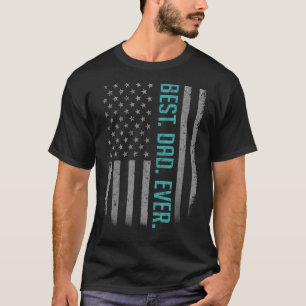 T-shirt Meilleur Père Jamais Un Père Américain Drapeau Pou