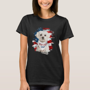 T-shirt Meilleur Père Maltais Jamais Drapeau Américain Dra