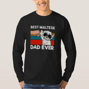 T-shirt Meilleur Père Maltais Jamais Drôle Chien Papa Amou