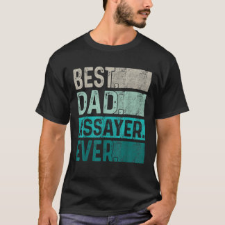 T-shirt Meilleur père Mens Assayer Jamais Rétro Vintage pè
