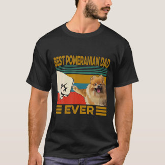 T-shirt Meilleur Père Poméranien Jamais Retro Père Day