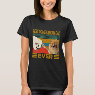 T-shirt Meilleur Père Poméranien Jamais Retro Père Day