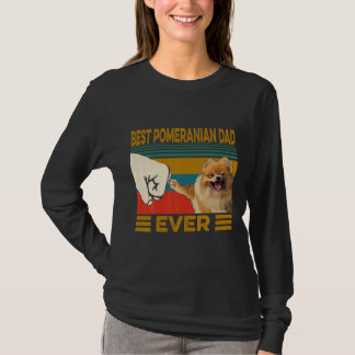 T-shirt Meilleur Père Poméranien Jamais Retro Père Day