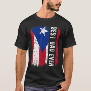 T-shirt Meilleur Père Porto Rico Ever Rico Drapeau Papa Pè