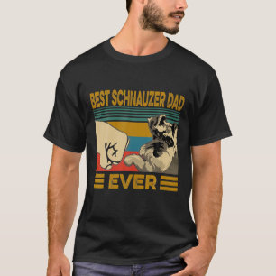 T-shirt Meilleur Père Schnauzer Jamais Rétro Cadeau De L