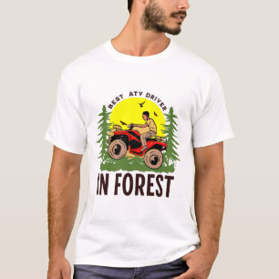 T-shirt meilleur pilote atv dans la forêt