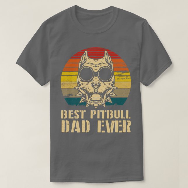 T-shirt Meilleur Pitbull Chien Papa Joyeux Chien Daddy Pap (Design devant)