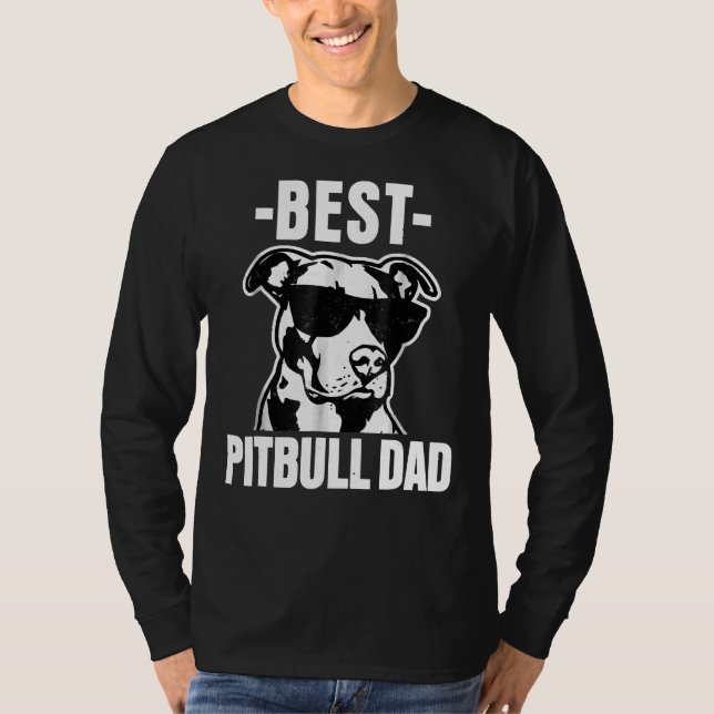 T-shirt Meilleur Pitbull Papa Funny Pit Bull Dog Mens (Devant)