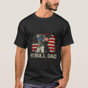 T-shirt Meilleur Pitbull Papa Jamais Chemise Drapeau Améri