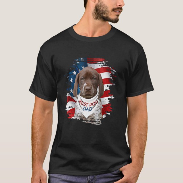 T-shirt Meilleur Pointeur Raccourci Allemand Chien Papa Dr (Devant)