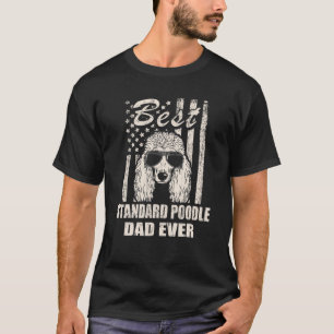 T-shirt Meilleur Poodle Standard Papa Jamais Vintage Retro